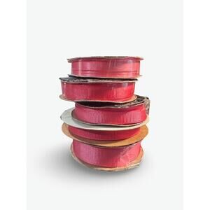 5-Piece Pink Ribbon Lot – Grosgrain & Satin Rolls